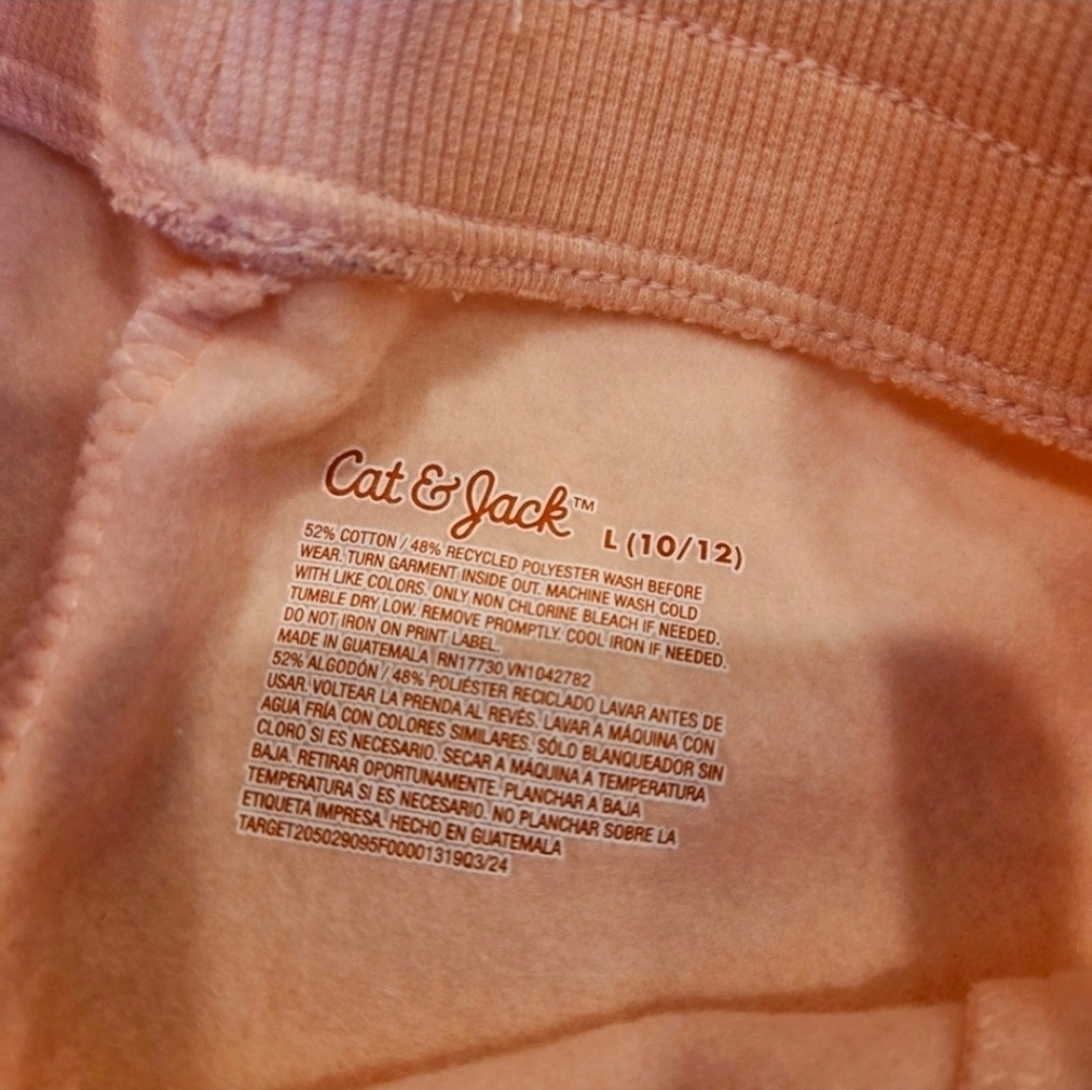 Kids' Reinforced Knee Jogger Pants Large Girls 10-12 Pink New - Picture 6 of 6